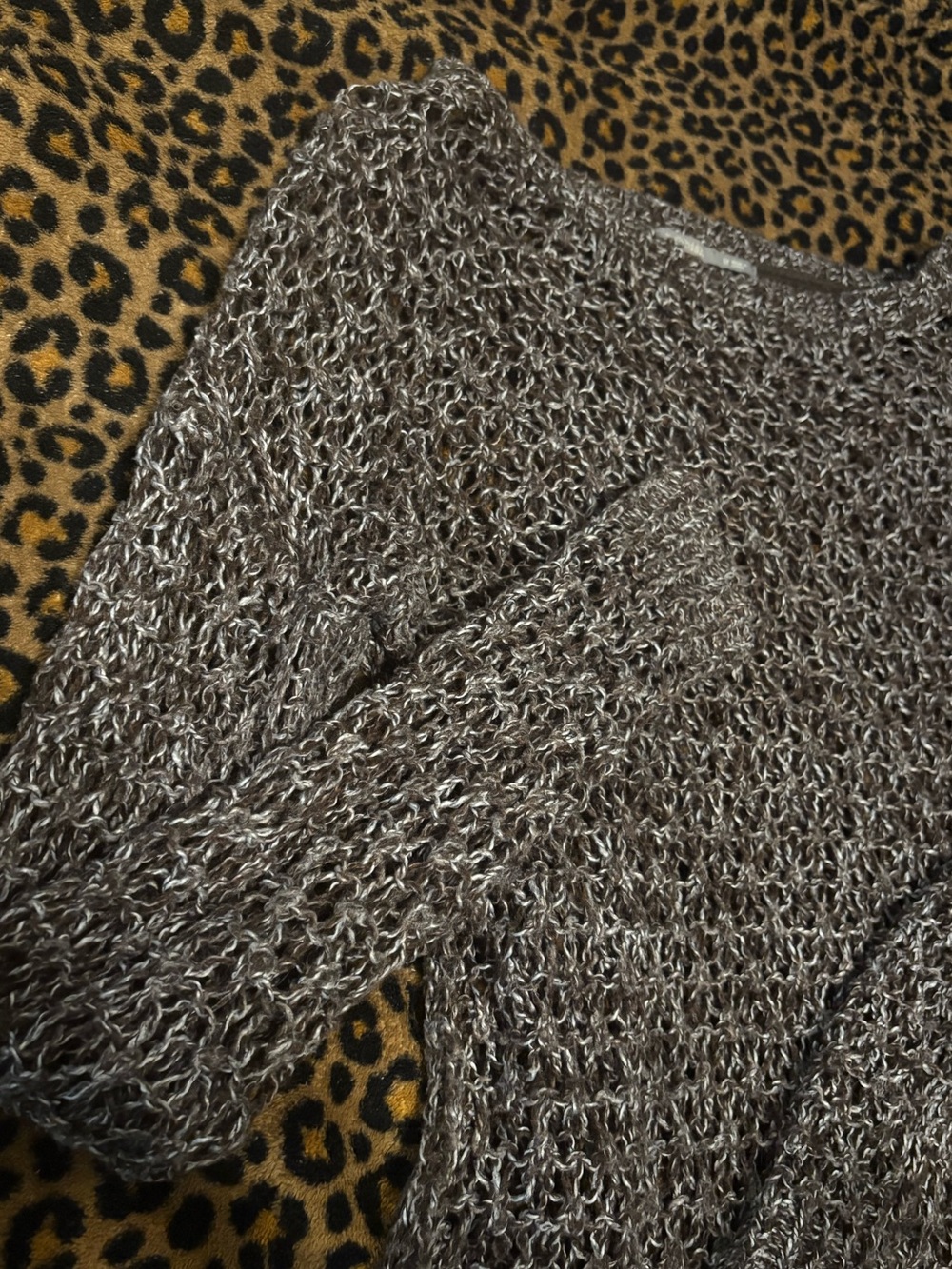 Purple/Gray Open-Knit Long Sleeve - Picture 3 of 3